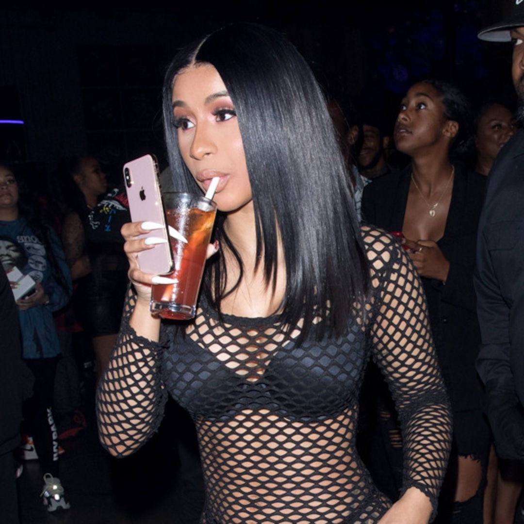Is This Cardi B S Riskiest Look Yet Rapper Turns Heads At Party E Online
